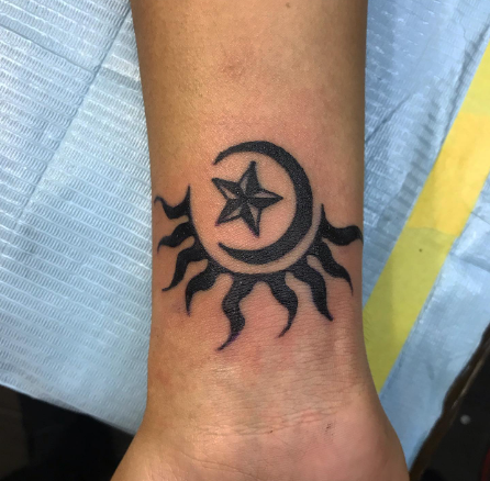 Sun & Moon Nautical Star Tattoo