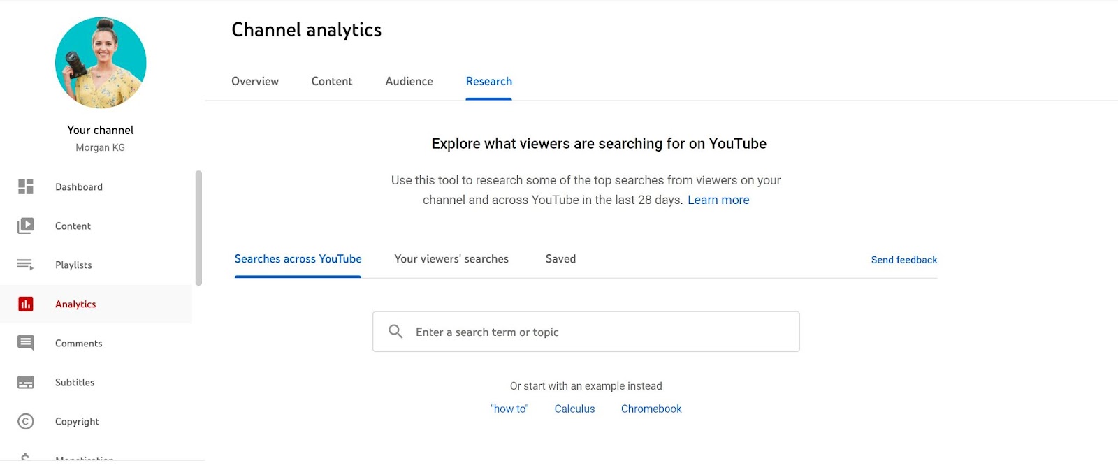The research section of analytics