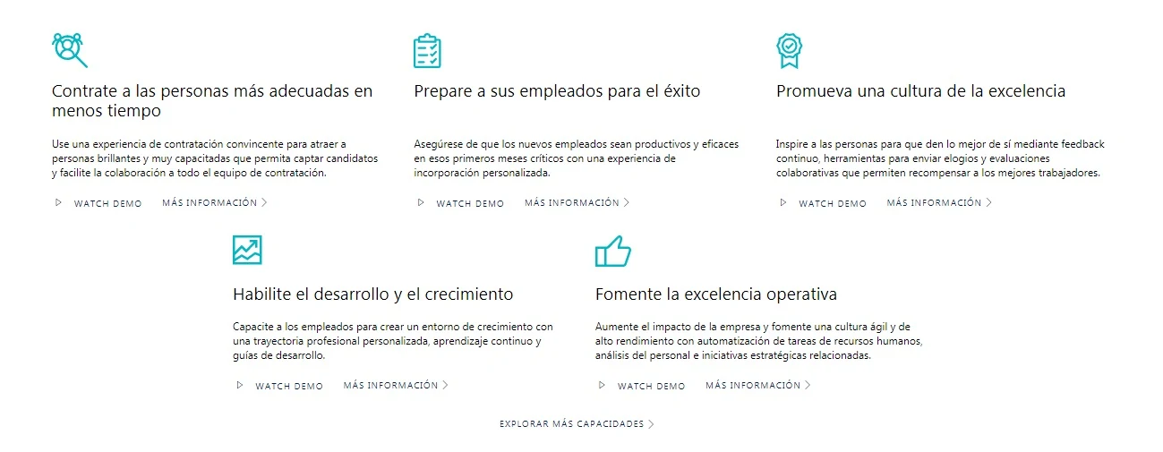 Landing page Dynamic 365 Talent Microsoft