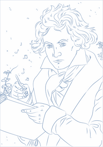 Ludwig van Beethoven Dibujo para colorear