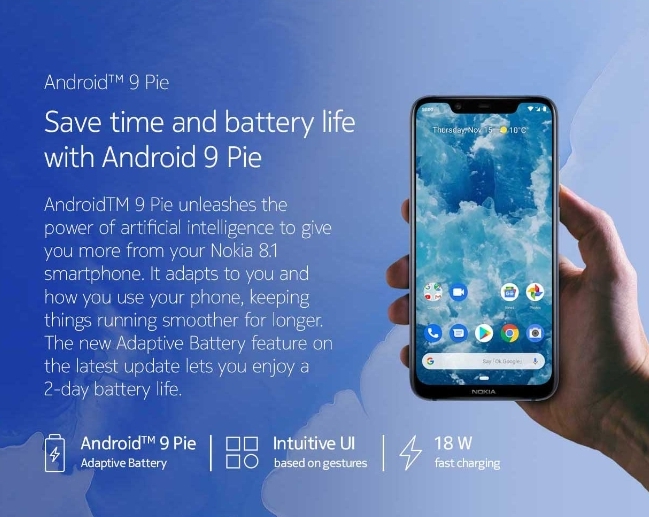 nokia 8.1 price in india Battery