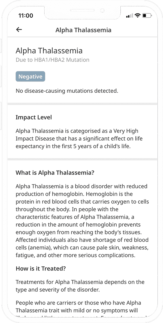 Circle DNA Health DNA Test（Circle DNA Webサイト）からのレポート例