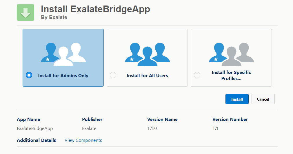 install exalate bridge app 