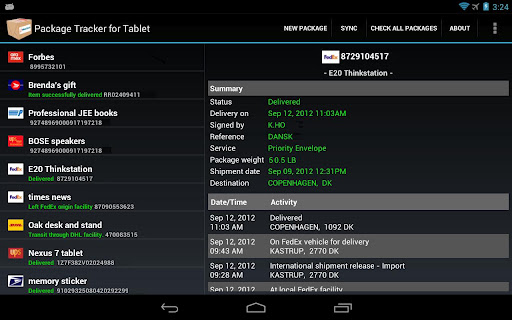 Package Tracker for Tablet apk