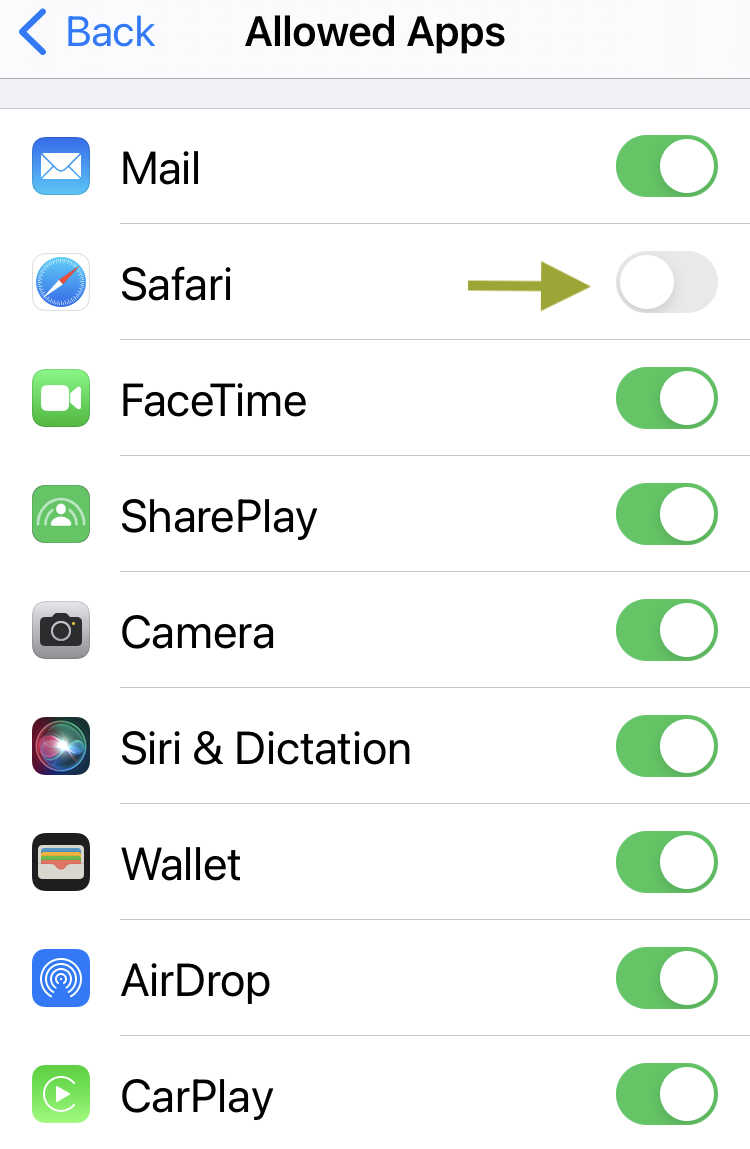 remove safari app