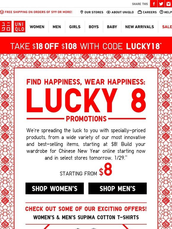  Uniqlo đã tận dụng màu đỏ làm tone màu chủ đạo cho Email 