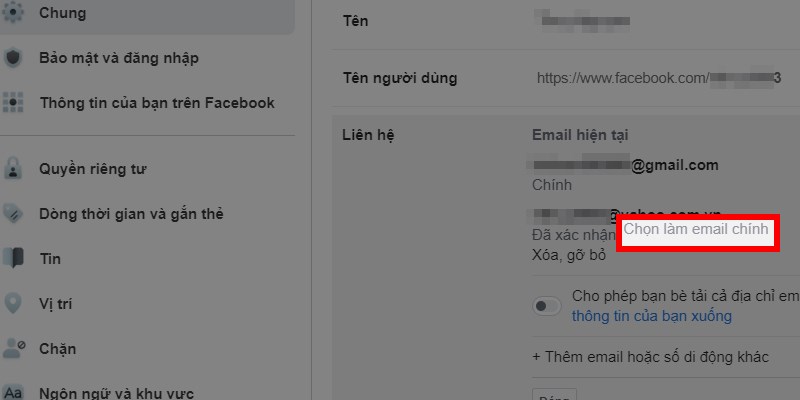 Thay Đổi Email Chính