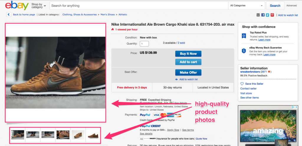 Use high-quality photos in your eBay Listing