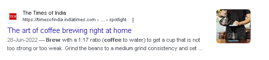 Beverages- Example of Meta Description 7: