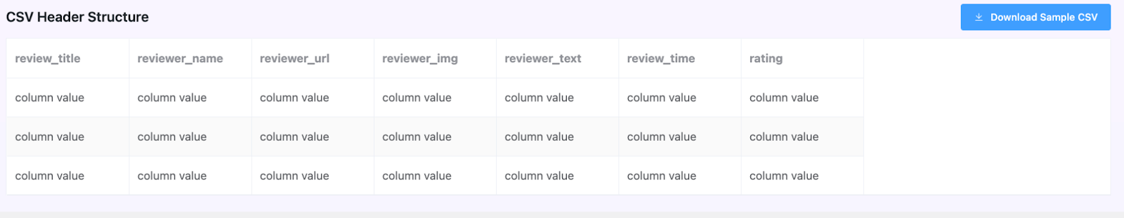 WP social Ninja 3.6.0:CSV header structure