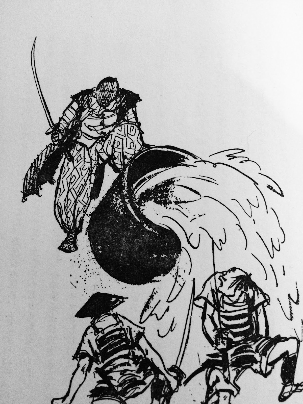 Yasuke in battle from the Japanese children's book KURO-SUKE (1968)