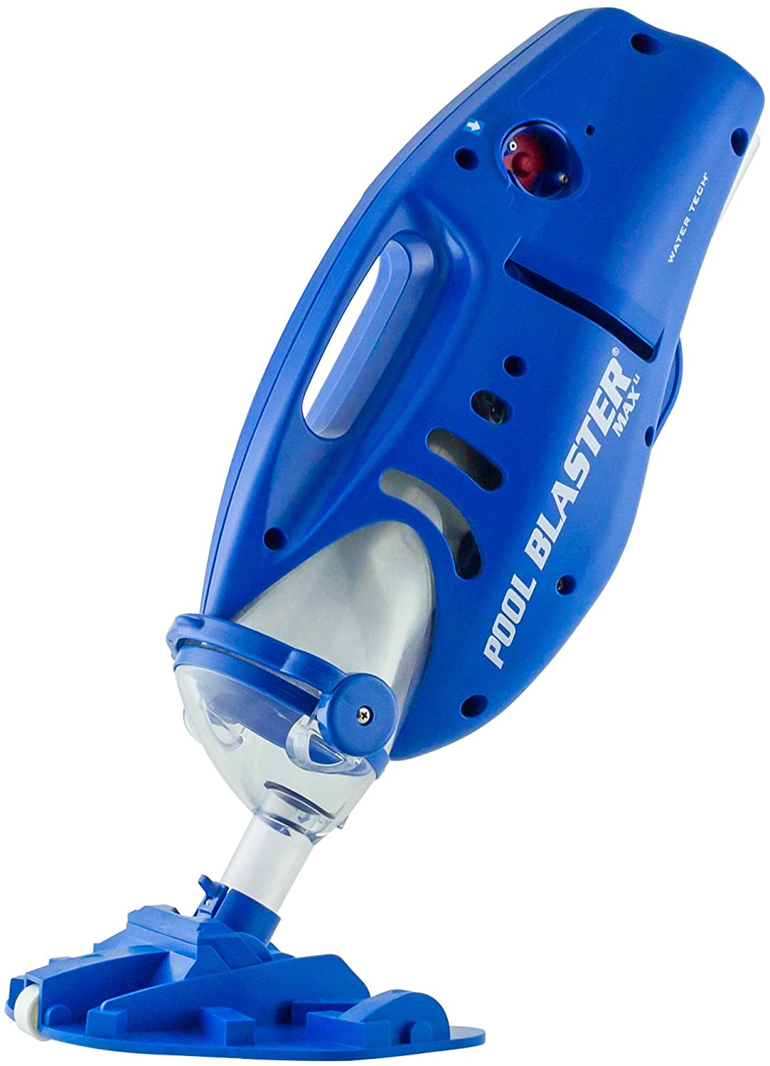  a blue pool vacuum that is handheld
