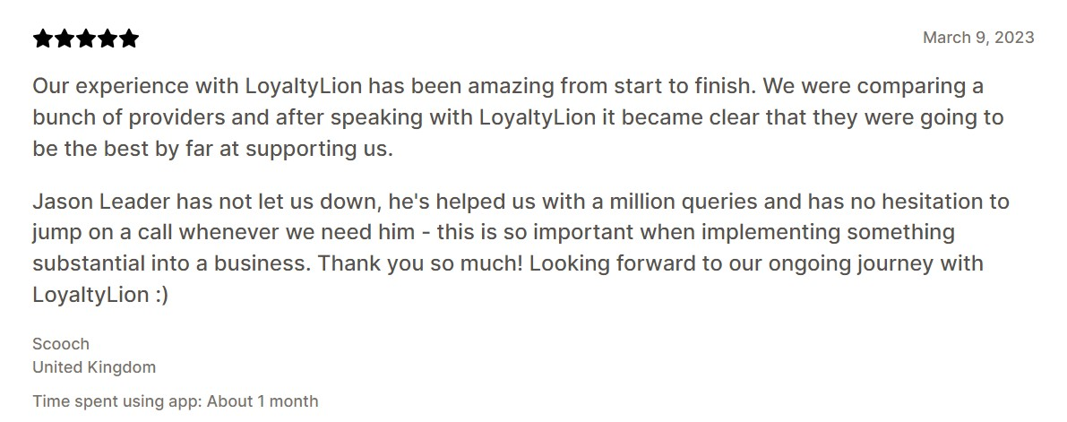 LoyaltyLion customer reviews