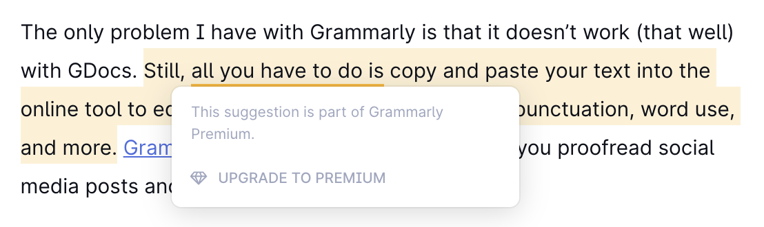 Grammarly Editor Example