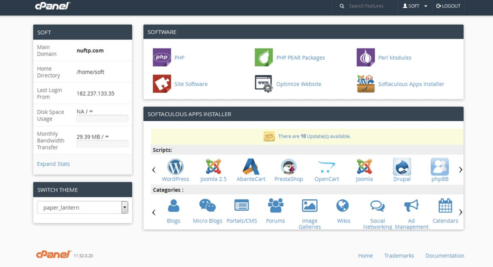 cpanel-dashboard