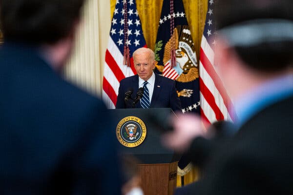 President Biden said on Thursday that democracy was in competition with the autocratic model.
