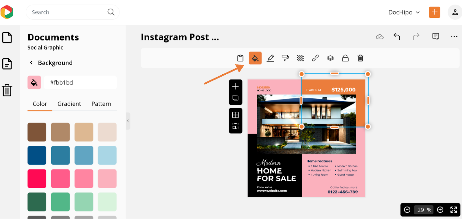 customize real estate Instagram post template background elements
