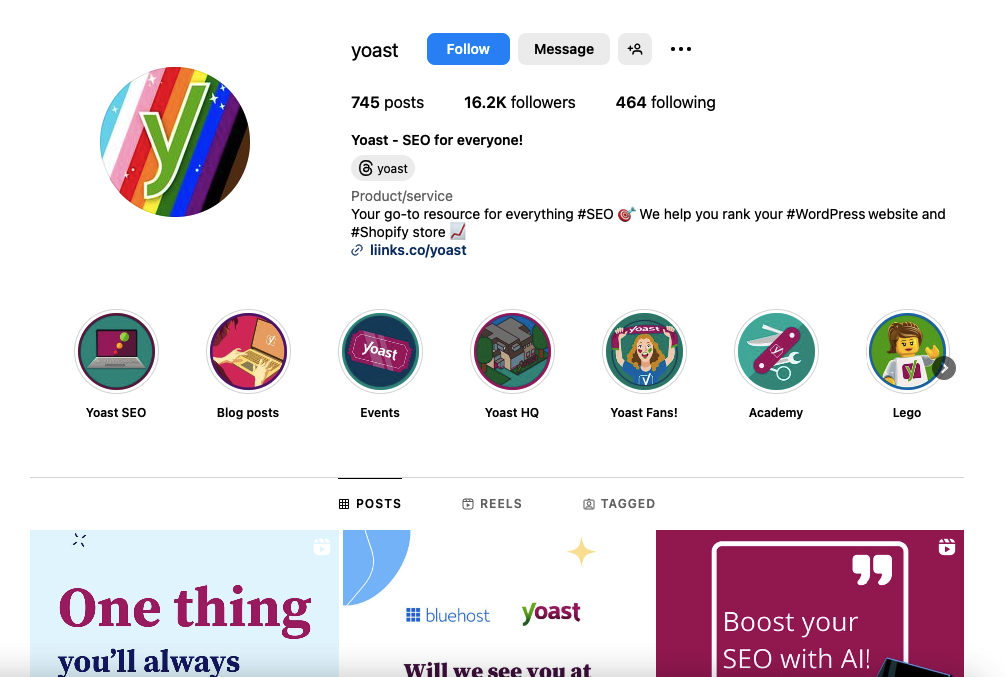 yoast seo on instagram