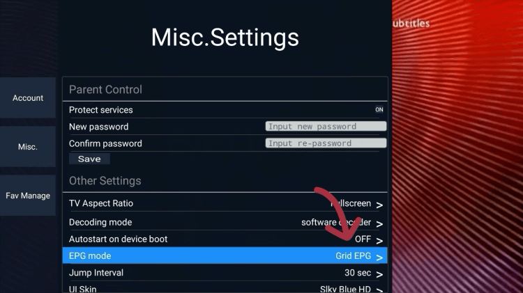 switch grid epg