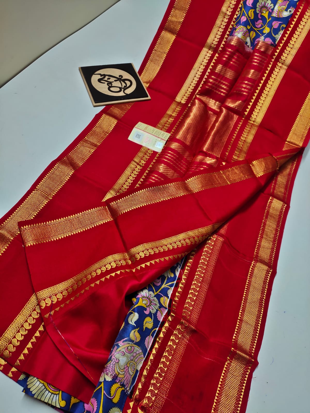 pure gadwal silk kalamkari digital prints sarees