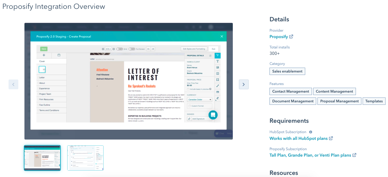 proposify hubspot integration