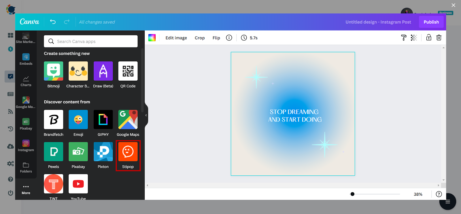You can access to Stipop through Canva board on Circleboom