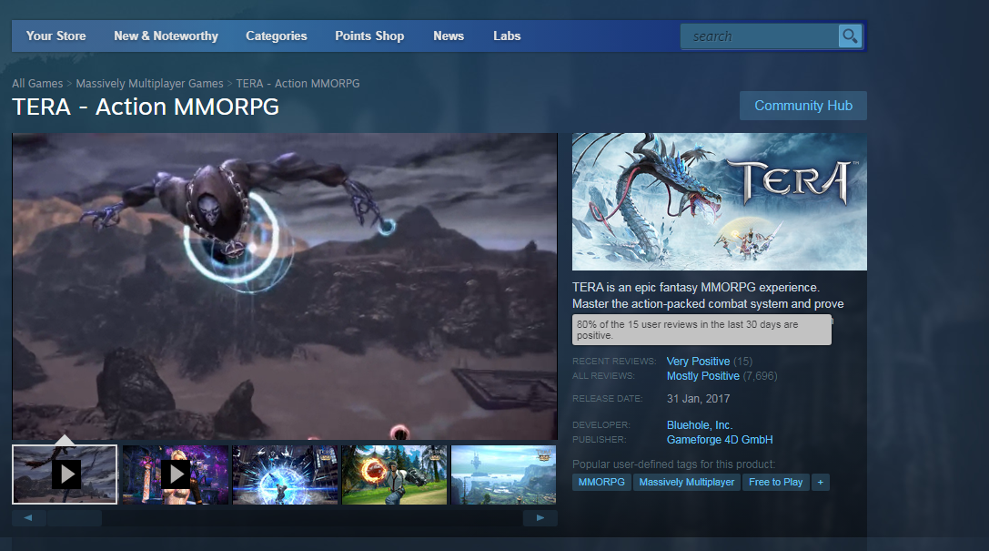 TERA: the home page on the official game site