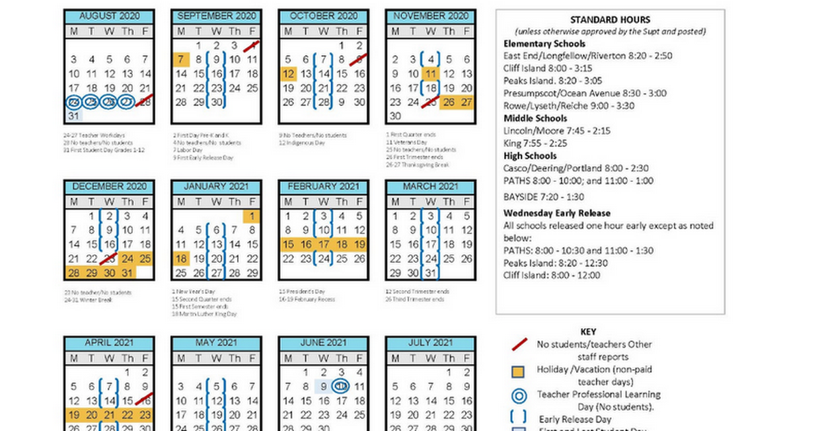 20202021 District Calendar Google Docs