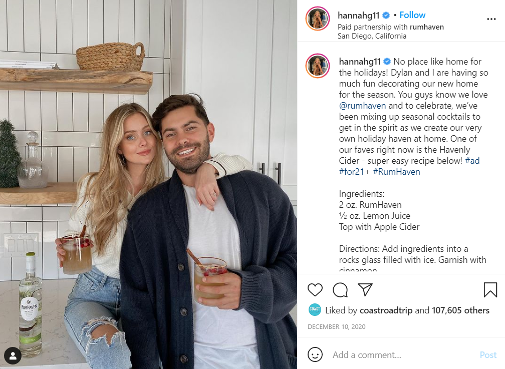 influencer marketing partnership post on Instagram