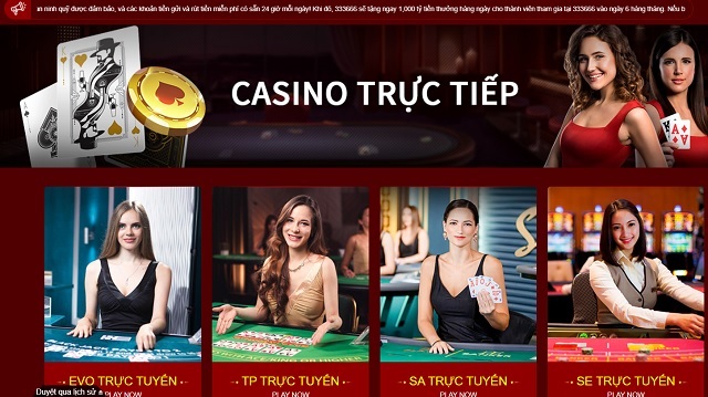 Sòng bài live Casino chơi bài với Dealer là người thật tại 33win1