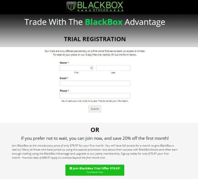 blackbox stock pricing