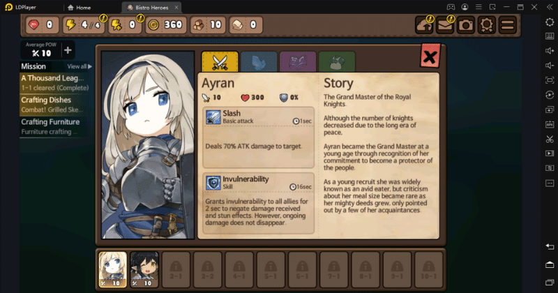 Bistro Heroes Characters & Skills Guide