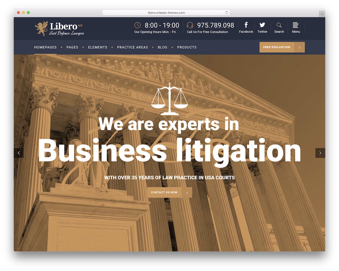 libero mejor abogado tema de wordpress