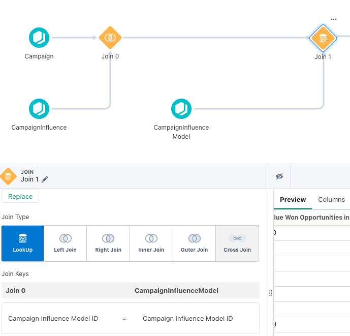 Pardot Screenshot - campaign influence model join keys