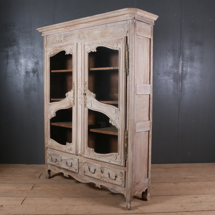 Shabby chic French oak display cabinets