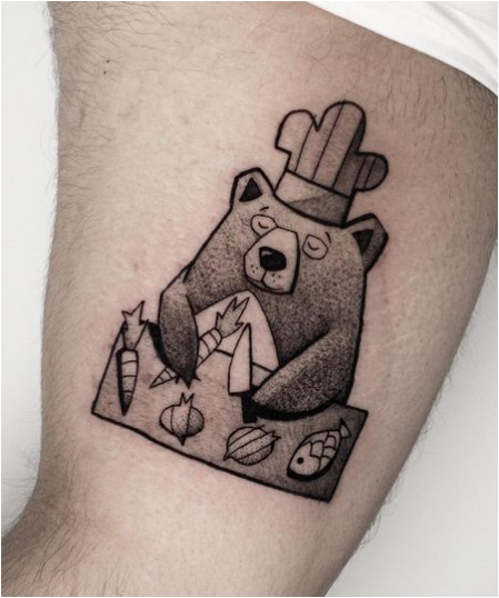 Chef Bear Tattoo