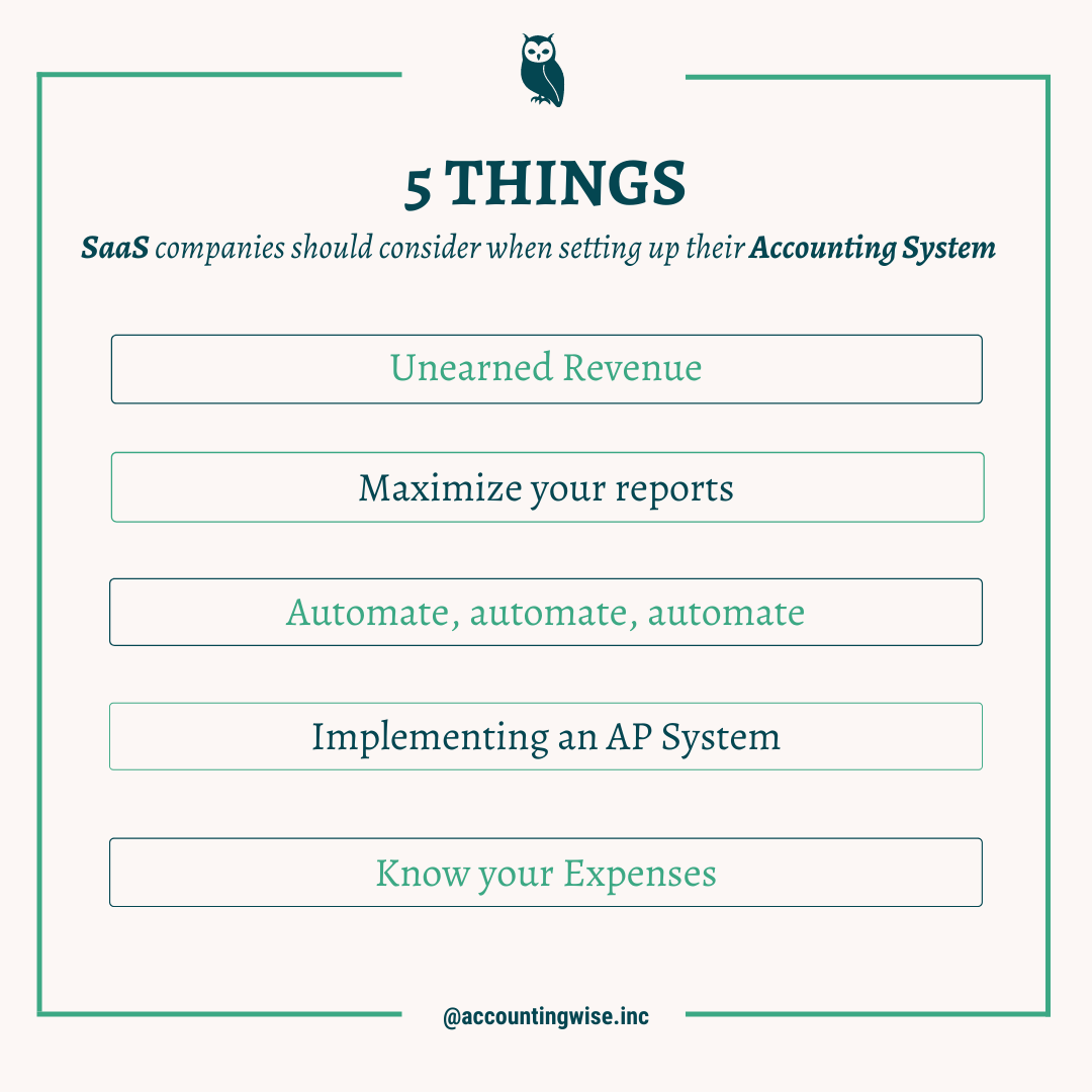 5 Things entrepreneurs should think about when setting up their company’s accounting system