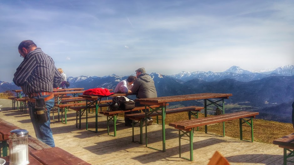 Gorgeous views from the Brauneckkaus (1540m), which is open all year long.