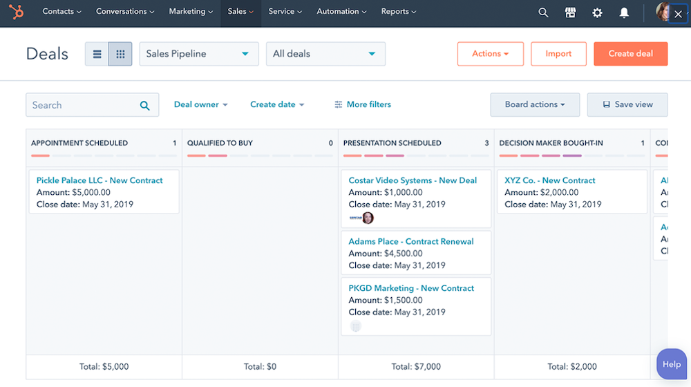 Sales Hub from HubSpot.