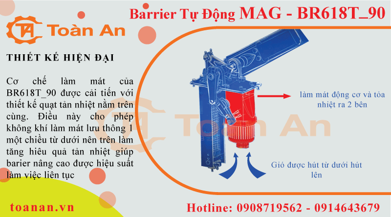 Cơ chế làm mát động cơ của barrier tự động MAG BR618T_90