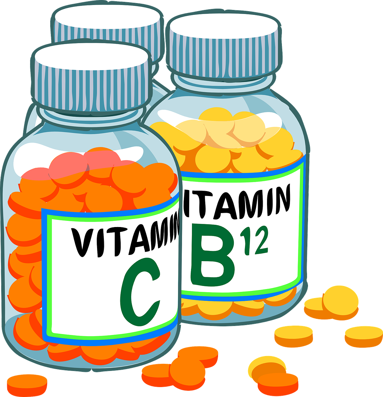 Vector graphic of vitamin supplements