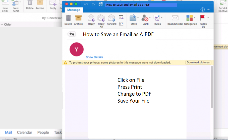 Saving an Email as PDF on Mac