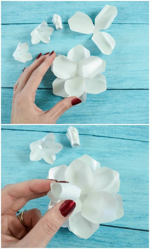 DIY paper gardenias