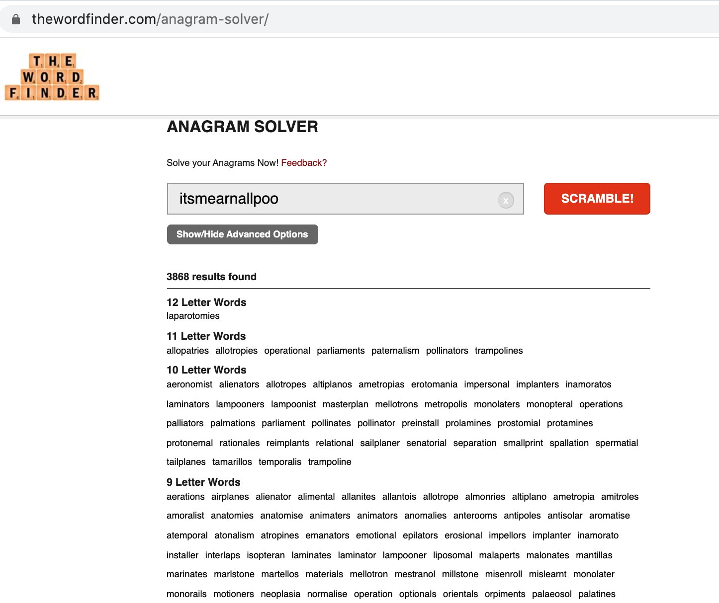 anagram solver