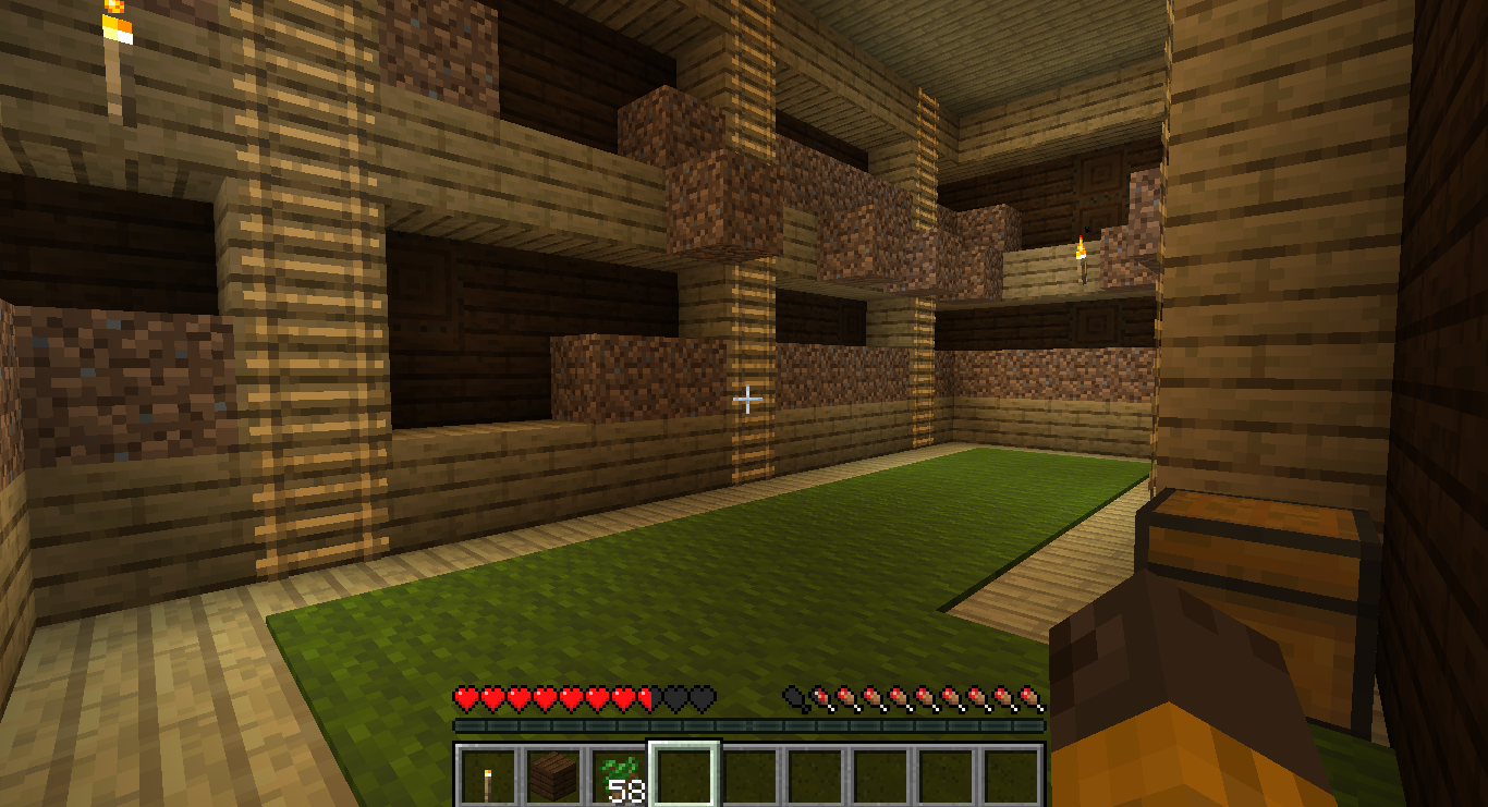 A Woodland Mansion sapling room after all of the saplings have been looted.