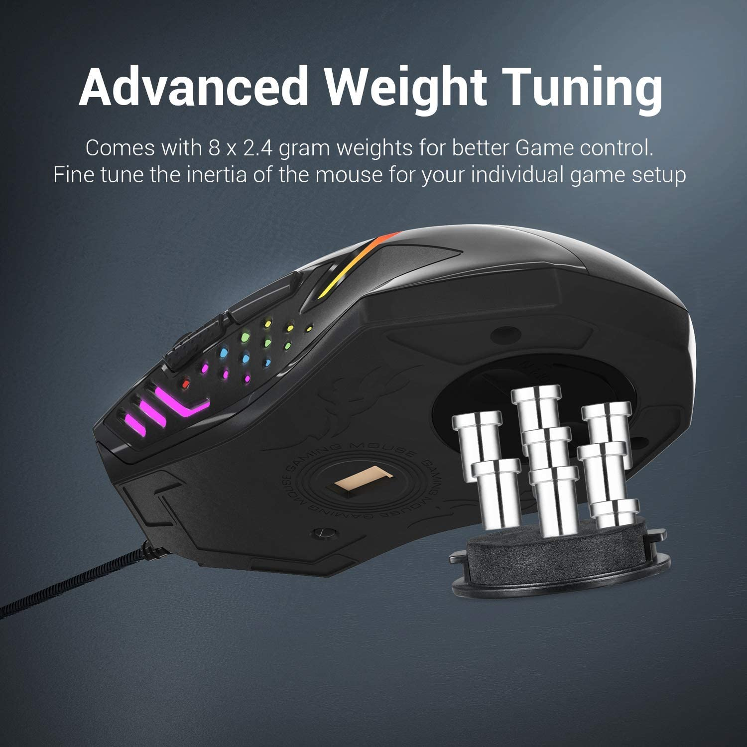 Weight, being an important gaming mouse spec, should be considered carefully so choose a mouse that has adjustable weight.