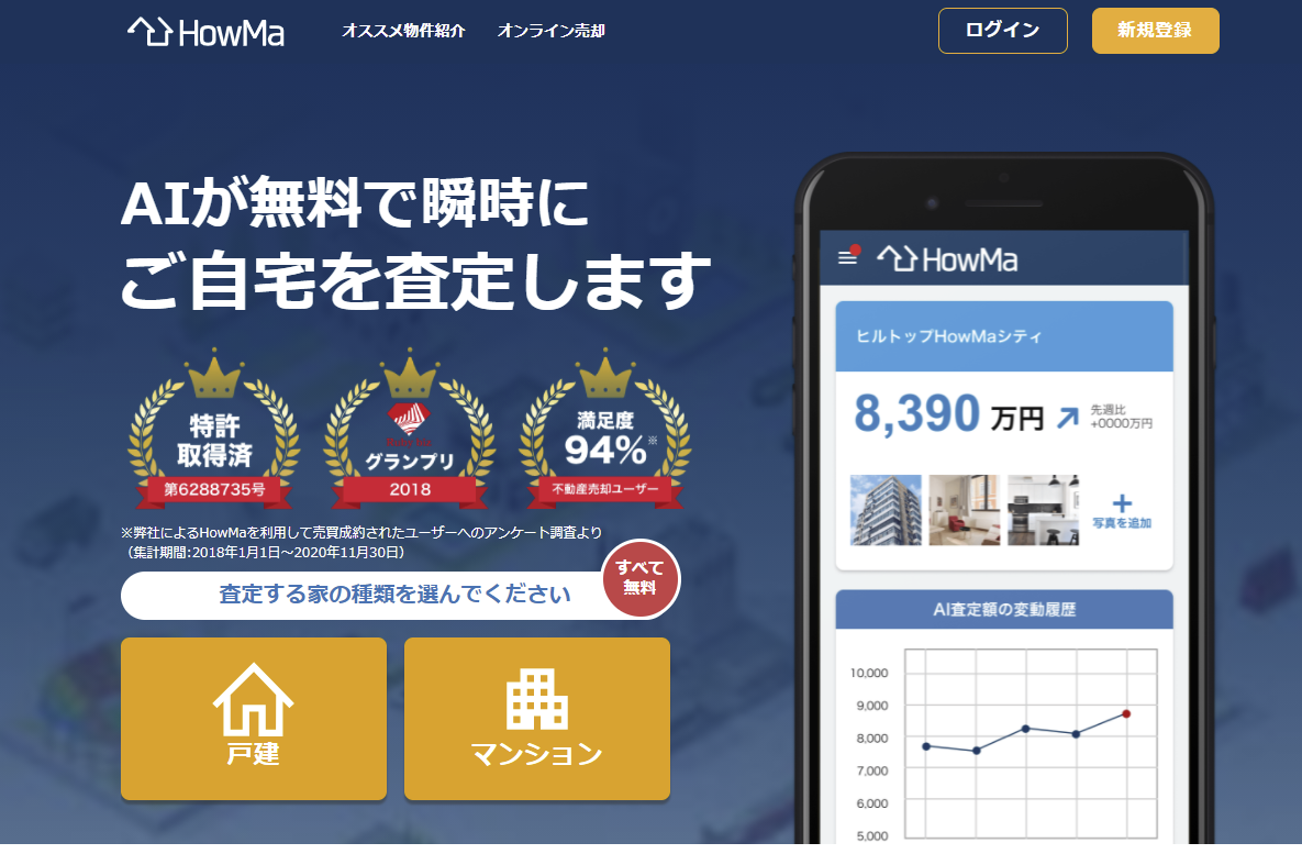 不動産一括査定サイトおすすめ15選／HowMa（ハウマ）