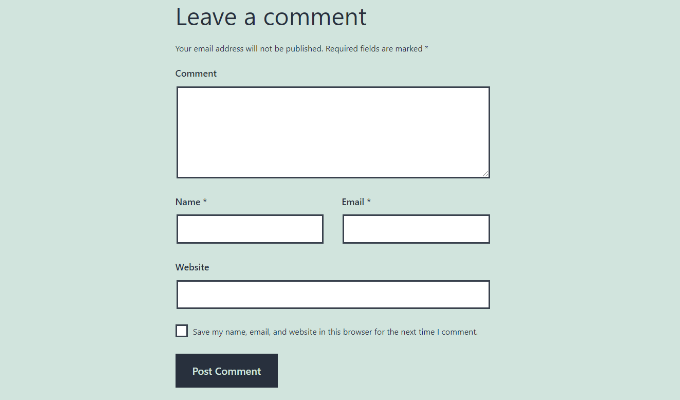 Formulário de comentários no WordPress