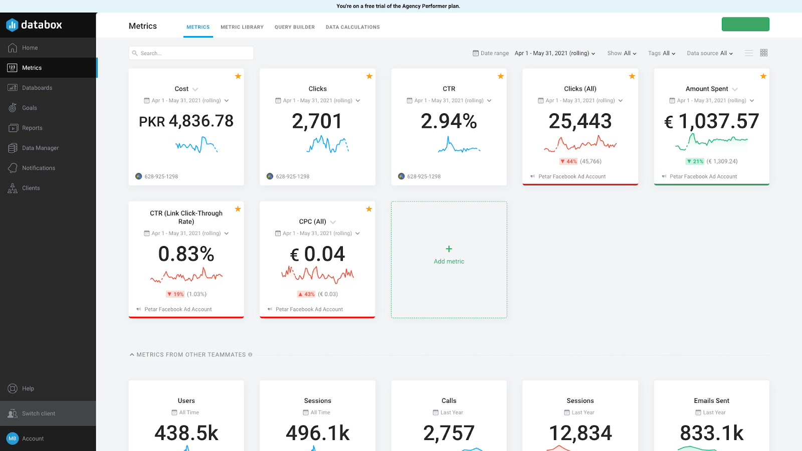 Metrics Screen 