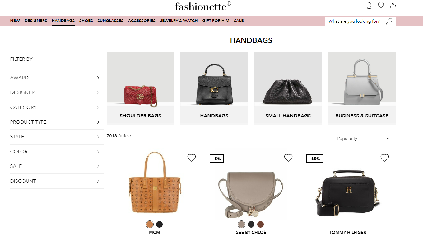 Fashionette designer handbags online hotsell